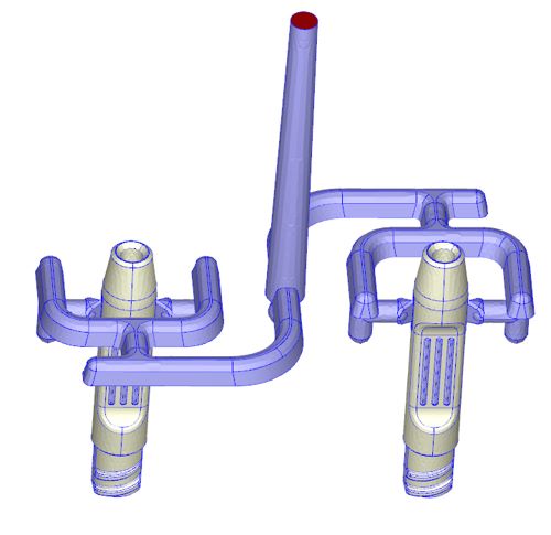 Ophthalmic instrument mold gate