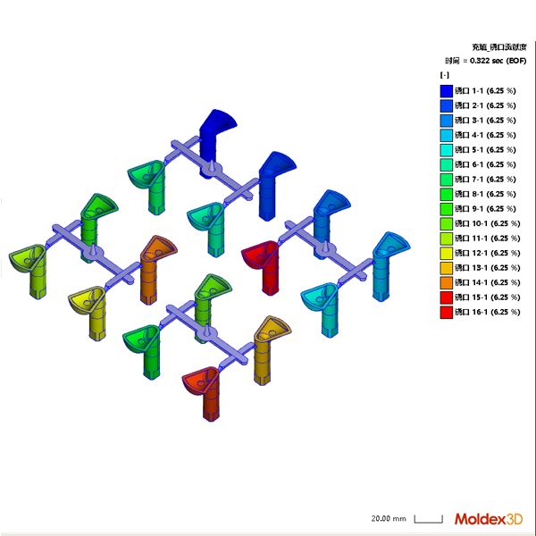 1-mold-16-cavity high-precision injection mold